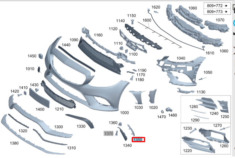 NEW MERCEDES-BENZ C W205 FRONT LEFT BUMPER BRACKET A2058859704 ORIGINAL