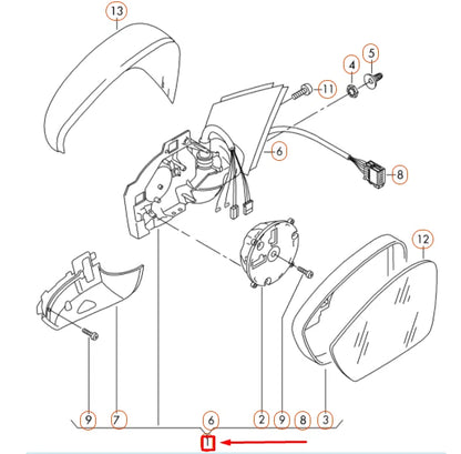 NEW VW POLO 6R MK5 FRONT RIGHT SIDE MIRROR HOUSING LHD 6C18575089B9 ORIGINAL