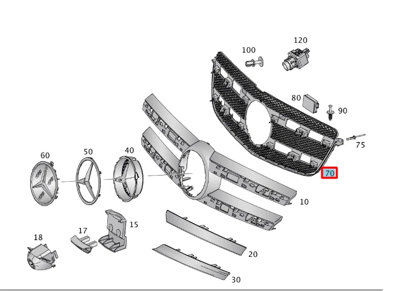 NEW MERCEDES-BENZ GLS X166 FRONT BUMPER RADIATOR GRILLE A1668880200 ORIGINAL