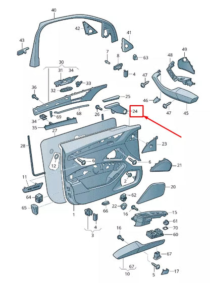 NEW AUDI A8 4H FRONT RIGHT DOOR AIR GUIDE CHANNEL 4H0819870
