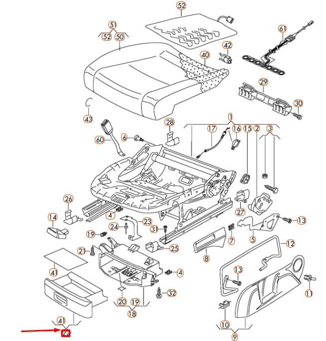 NEW VOLKSWAGEN JETTA A5 FRONT LEFT SEAT STORAGE DRAWER 5K088260182V