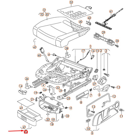 NEW VOLKSWAGEN JETTA A5 FRONT LEFT SEAT STORAGE DRAWER 5K088260182V