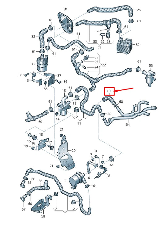 NEW AUDI Q7 4M ENGINE COOLANT HOSE 4M0145564B