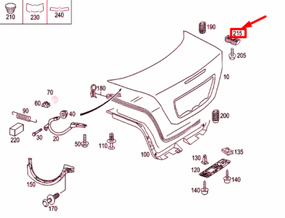 NEW MERCEDES-BENZ C W203 TRUNK LID TOP SIDE BUFFER A2037500097 ORIGINAL