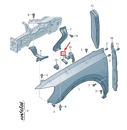 NEW AUDI Q3 F3 RIGHT WHEEL HOUSING LINER SEAL 83A864238B