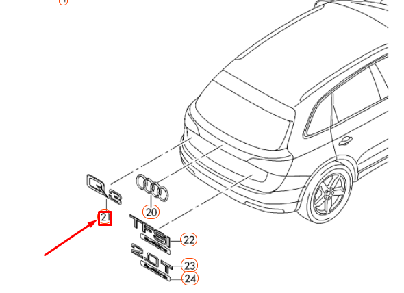 new audi q3 8u rear chrome emblem badge 8u08537412zz original