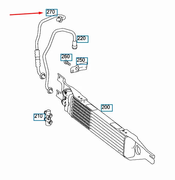 NEW MERCEDES-BENZ M-CLASS W164 OIL COOLER LINE A1645006872 ORIGINAL