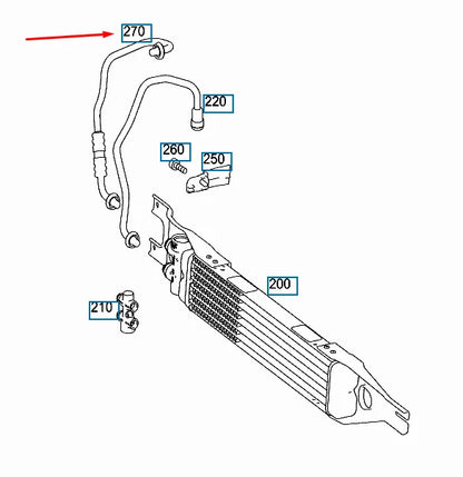 NEW MERCEDES-BENZ M-CLASS W164 OIL COOLER LINE A1645006872 ORIGINAL