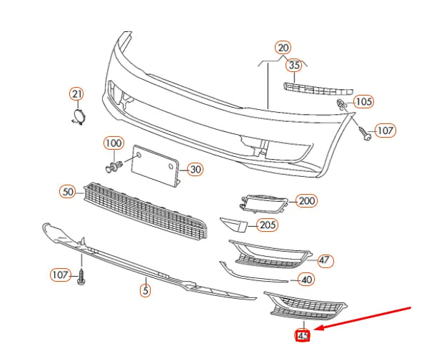 NEW VW PASSAT B8 FRONT BUMPER LEFT AIR GUIDE GRILLE 561853665E9B9 ORIGINAL