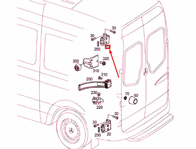 NEW MB SPRINTER 906 REAR PANEL DOOR TOP LEFT HINGE A9067400037 ORIGINAL