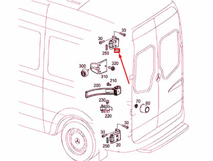 NEW MB SPRINTER 906 REAR PANEL DOOR TOP LEFT HINGE A9067400037 ORIGINAL