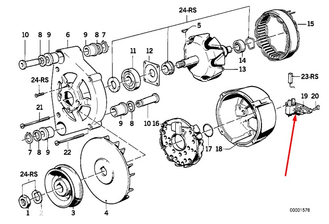 new bmw 5 e34 voltage regulator 12311726022 1726022 2.5 petrol original