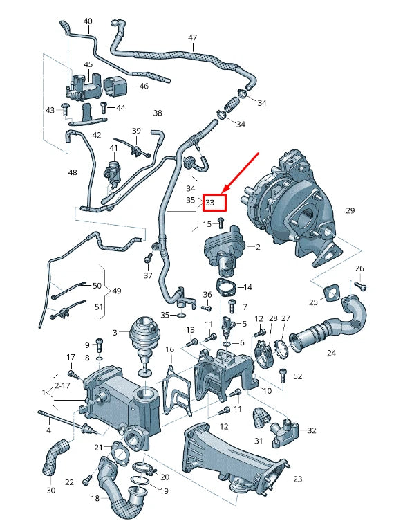 NEW AUDI A8 4H RIGHT ENGINE VACUUM HOSE 059131056AA ORIGINAL