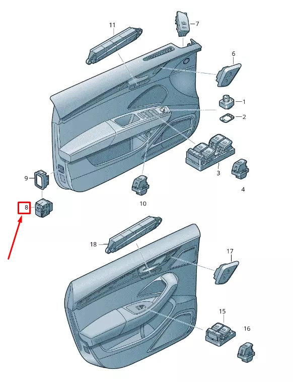 NEW AUDI A8 4H FRONT DOOR ALARM DEACTIVATION SWITCH 4H0962109A6PS