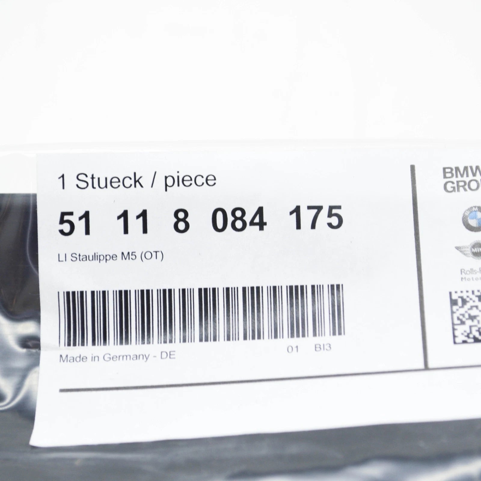 NEW BMW M5 F90 5 FRONT BUMPER LEFT PRESSURE LIP 51118084175 ORIGINAL