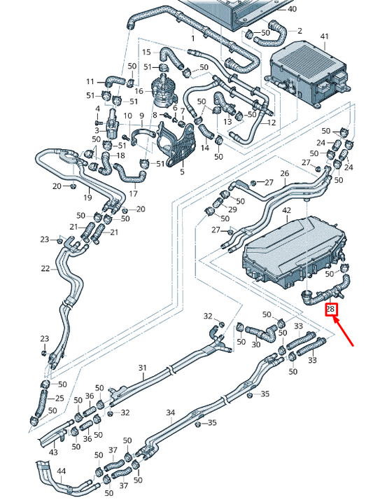 NEW AUDI A6 C8 COOLANT HOSE WITH QUICK RELEASE COUPLING 4K0145947E ORIGINAL