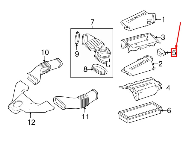 NEW MERCEDES-BENZ M W164 AIR BOX COVER A1560940014 ORIGINAL