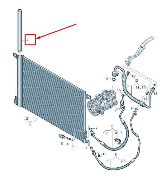 NEW VW TOUAREG CR AIR CONDITIONER DRYER 4M0298403