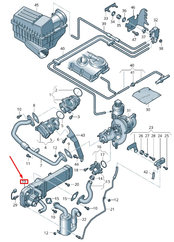 NEW AUDI A3 8P EGR COOLER 03L131512AF ORIGINAL