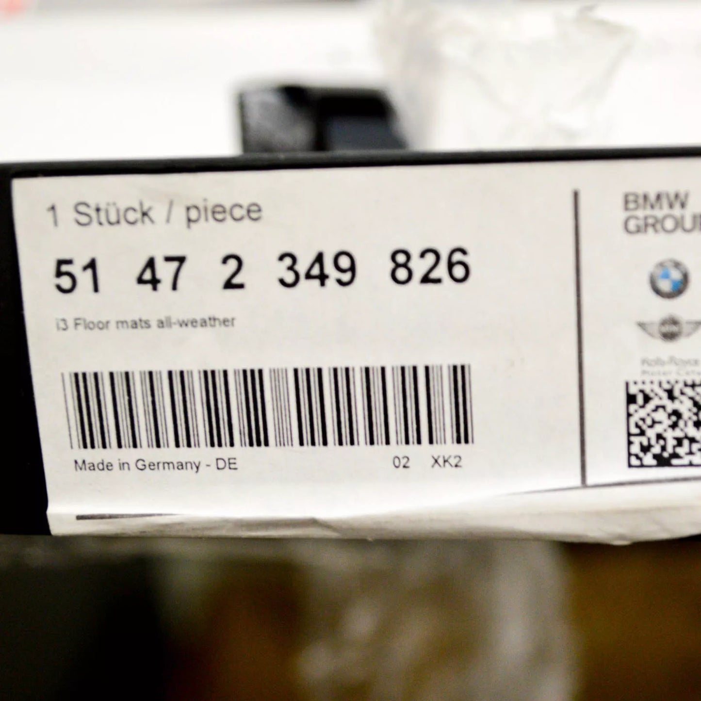 NEW BMW I3 I01 INTERIOR FRONT FLOOR MAT RHD 51472349826 2349826 ORIGINAL
