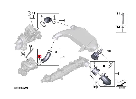 NEW BMW 5 F10 INTAKE MANIFOLD O-RING GASKET 11658571304 ORIGINAL