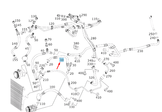 new mercedes-benz sprinter w906 a/c to compressor pipe a9068300315 original