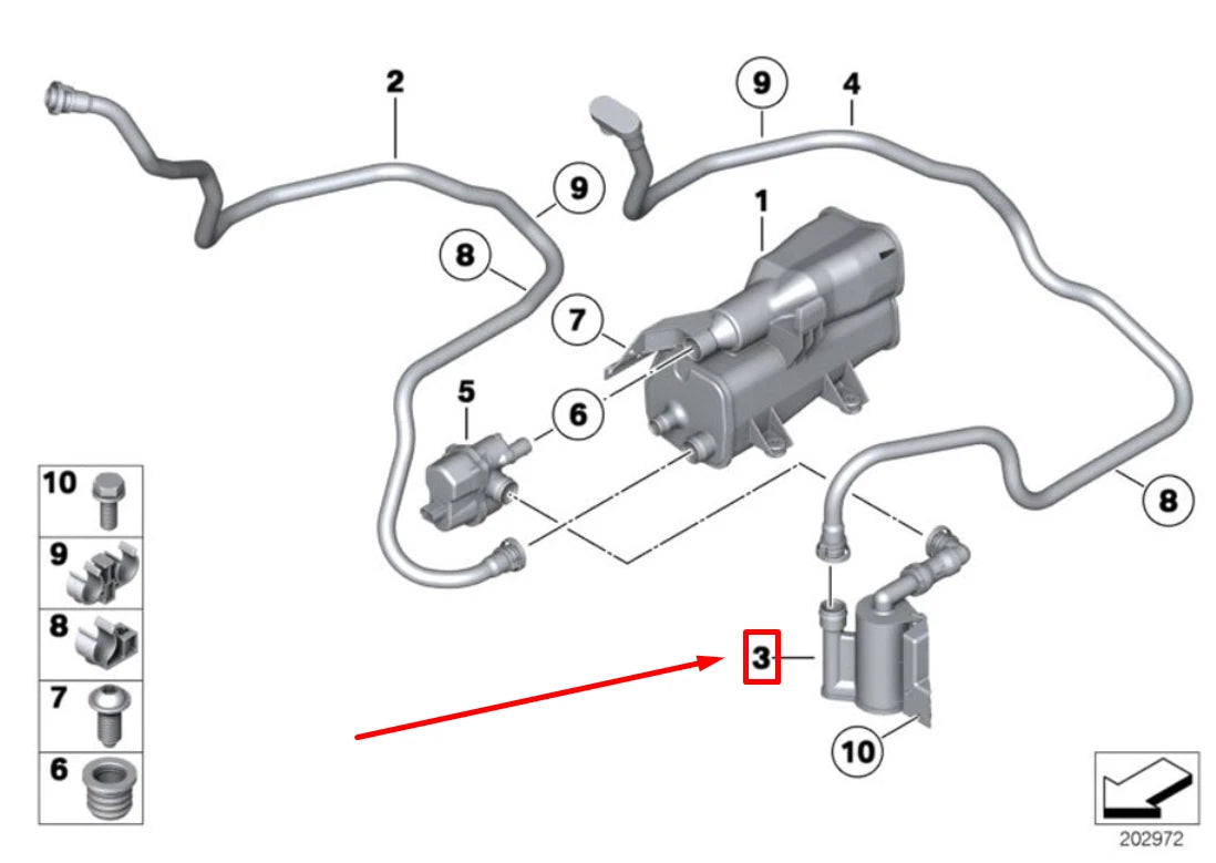 NEW BMW Z4 ROADSTER E89 FUEL VAPOR DUST FILTER 16137206987 7206987 ORIGINAL