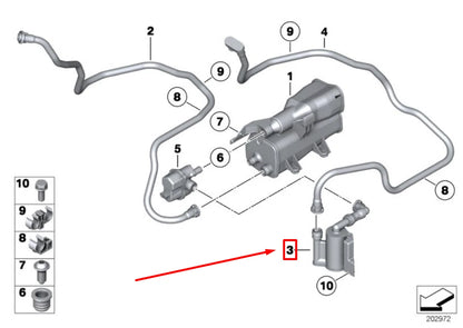 NEW BMW Z4 ROADSTER E89 FUEL VAPOR DUST FILTER 16137206987 7206987 ORIGINAL