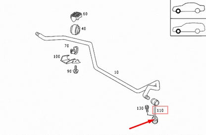 NEW MB E-CLASS W210 FRONT SWAY BAR STABILIZER LEFT TIE ROD A2103203689 ORIGINAL