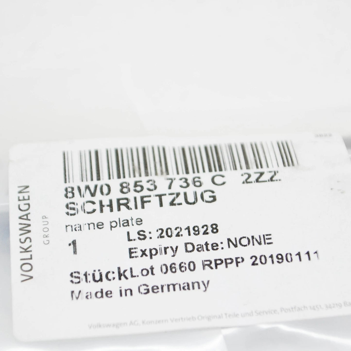 NEW AUDI A4 AVANT B9 RADIATOR GRILLE RS4 BADGE EMBLEM 8W0853736C2ZZ