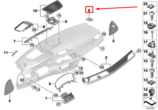 new bmw 7 g11 front right side window defroster trim 9378549 51459378549
