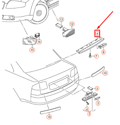 new audi a6 c6 third brake light 4f5945097 original