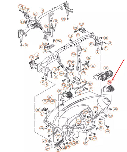 NEW VOLKSWAGEN GOLF 5K MK6 RIGHT DASHBOARD AIR VENT 5K0819704KVAL ORIGINAL