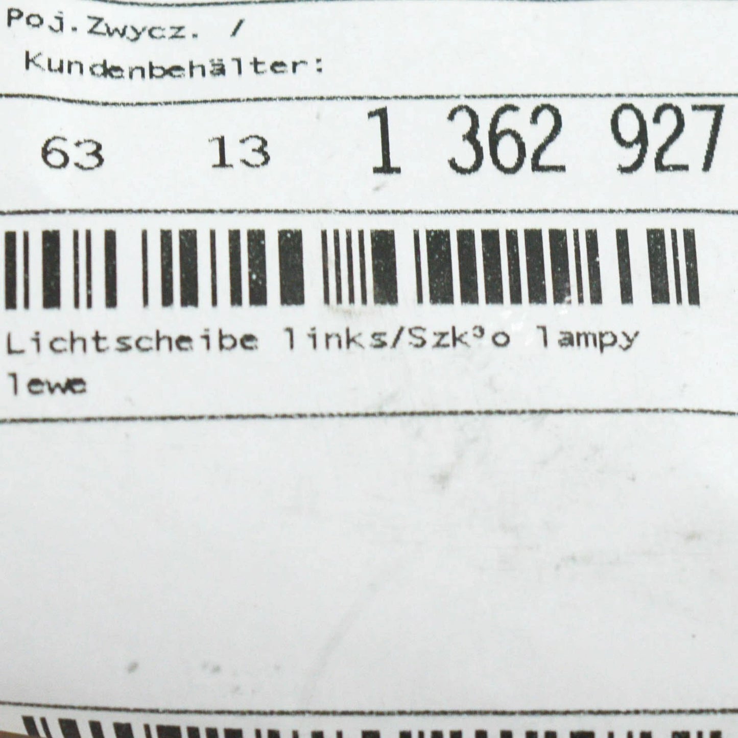 NEW BMW 6 E24 FRONT LEFT FENDER TURN SIGNAL 63131362927 1362927 1990 3159540