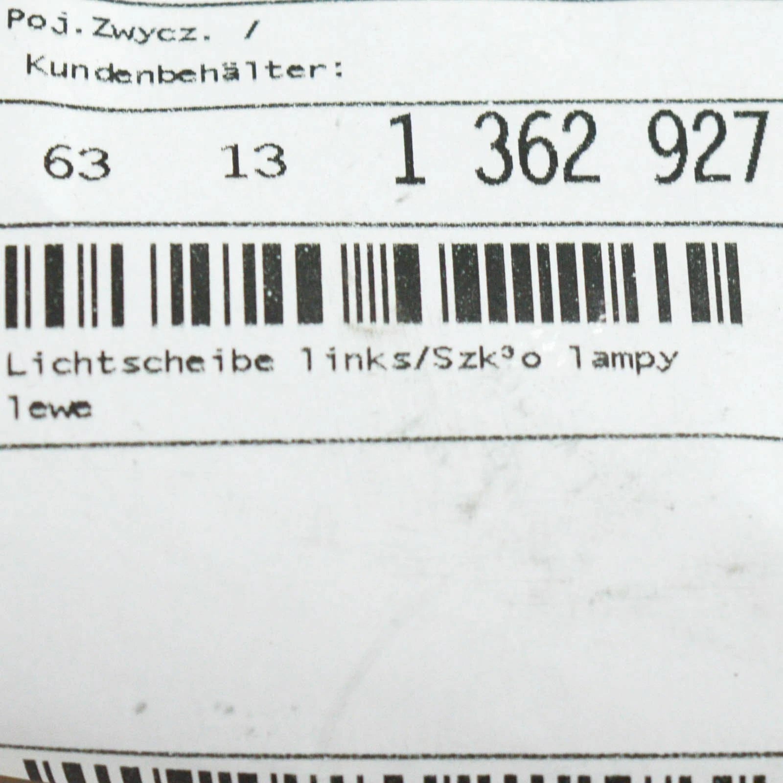 NEW BMW 6 E24 FRONT LEFT FENDER TURN SIGNAL 63131362927 1362927 1990 3159540