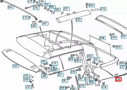 NEW MERCEDES BENZ SL R129 CONVERTIBLE TOP RIGHT CLAMP A1297702649 ORIGINAL