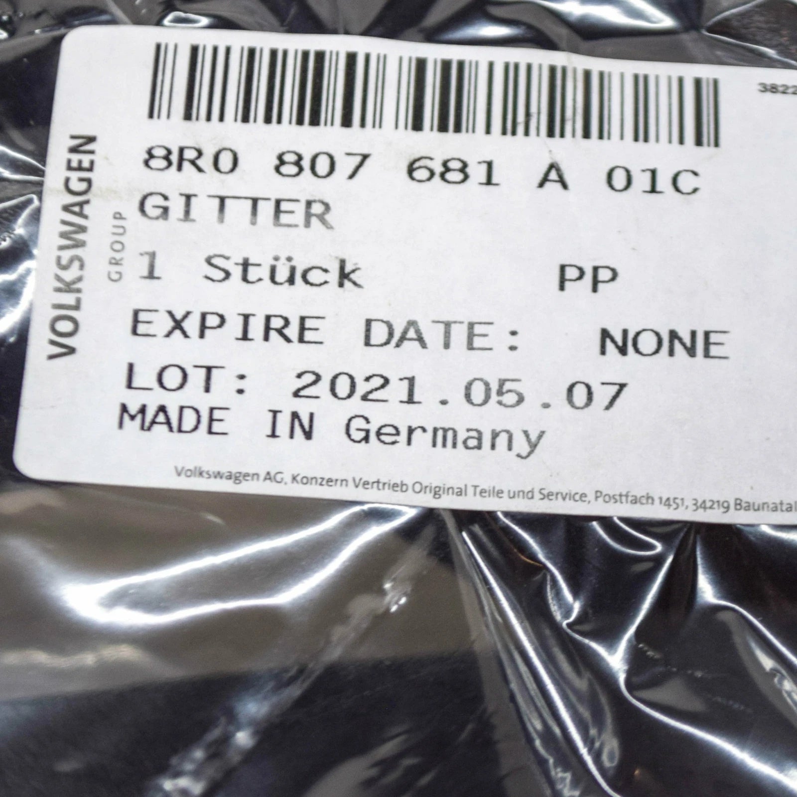 NEW AUDI Q5 8R FRONT BUMPER FOG OUTER GRILLE LEFT 8R0807681A01C