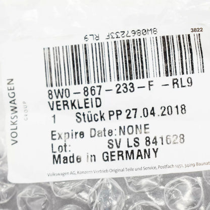 NEW AUDI A4 B9 FRONT LEFT A PILLAR TRIM INTERIOR COVER 8W0867233FRL9 ORIGINAL