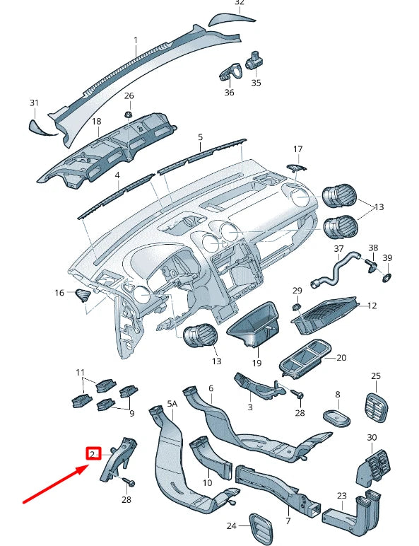 NEW VOLKSWAGEN CADDY 2K MK3 DRIVERS SIDE FOOTWELL VENT RHD 1T2819152A
