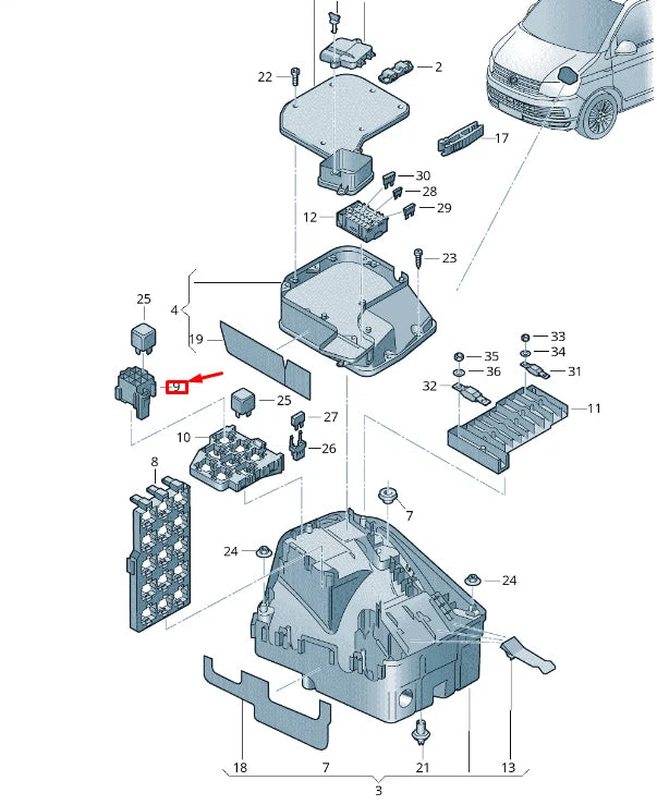 NEW VW TRANSPORTER VI T6 RELAY PLATE 11 PIN 4H1937528