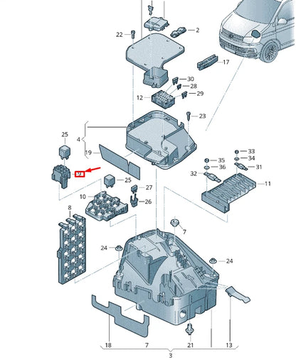 NEW VW TRANSPORTER VI T6 RELAY PLATE 11 PIN 4H1937528