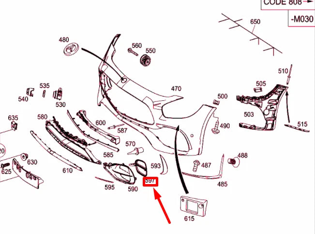 NEW MB AMG GT C190 FRONT BUMPER RIGHT AIR DUCT COVER A1908857201 ORIGINAL