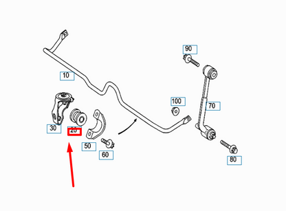 NEW MERCEDES-BENZ C S203 AMG REAR TORSION BAR RUBBER BUSHING A2033261281