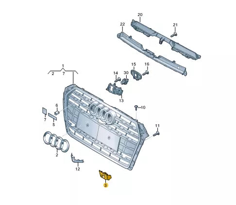 NEW AUDI A5 F53 FRONT LEFT PARKTRONIC HOLDER 8W6919267DRN4 ORIGINAL