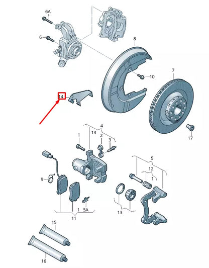 NEW VW TRANSPORTER VI T6 REAR RIGHT BRAKE BRACKET 7H0615134 ORIGINAL