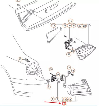 NEW AUDI A4 B8 REAR RIGHT TAILLIGHT 8K5945096AB ORIGINAL