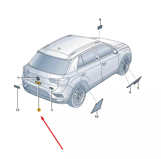 NEW VOLKSWAGEN T-ROC REAR EMBLEM BADGE 2GA853675G2ZZ ORIGINAL