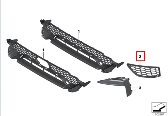 NEW BMW X3 M F97 FRONT LEFT BUMPER GRILLE 8065193 51118065193 ORIGINAL