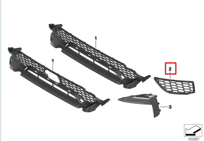 NEW BMW X3 M F97 FRONT LEFT BUMPER GRILLE 8065193 51118065193 ORIGINAL
