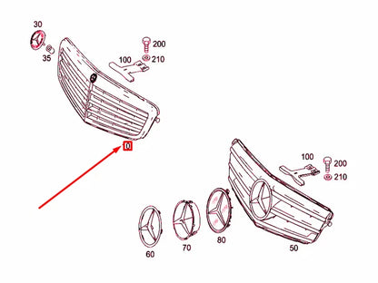 NEW MERCEDES-BENZ C W204 RADIATOR GRILLE SHELL TRIM A20488014837246 ORIGINAL